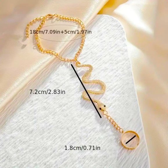 Snake Bracelet Finger Chain Ring Goth Punk Sexy Rave Hippie Boho Glam Statement - Picture 5 of 5